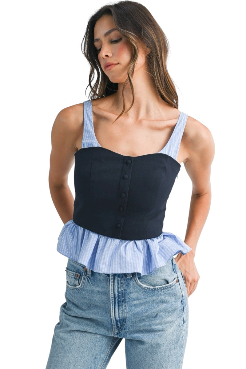 Chic Layered Peplum Top