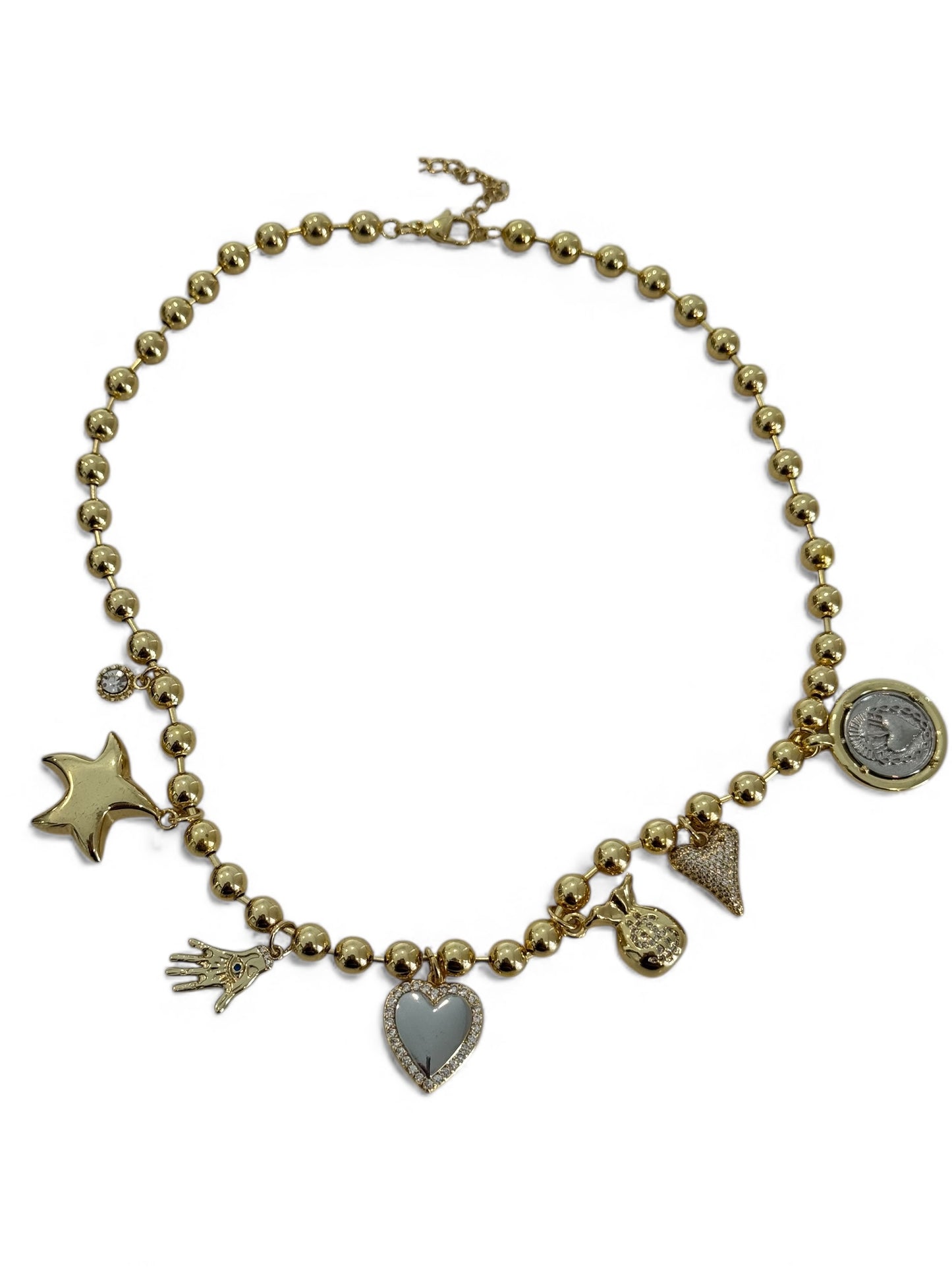 Charming abundance hamsa necklace