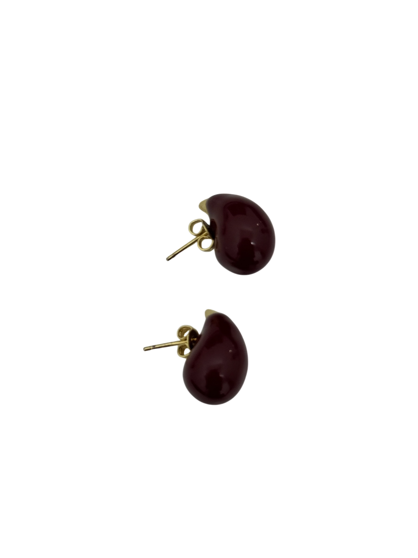 Mini burgundy tear drop earrings