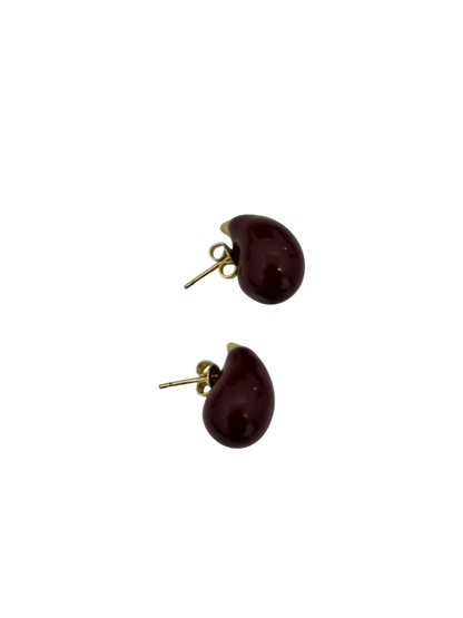 Mini burgundy tear drop earrings
