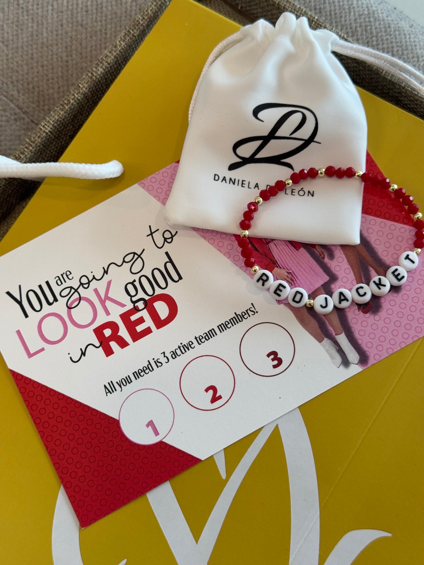 Red Jacket Elastic Bracelet - Postcard Included