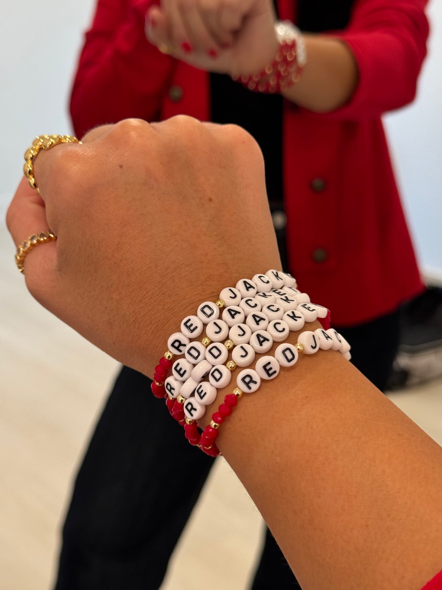 Red Jacket Elastic Bracelet - Postcard Included
