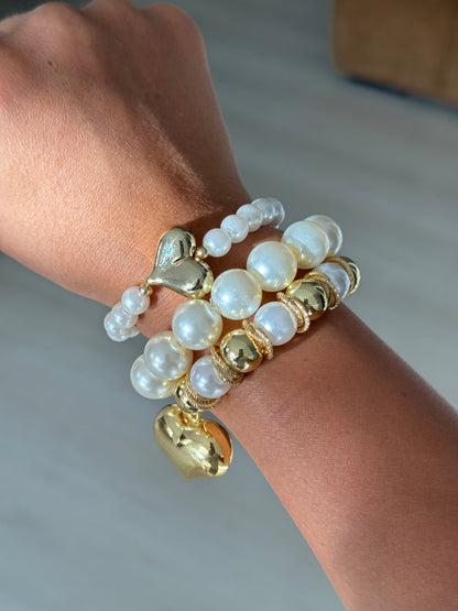 Heart pearl bracelet