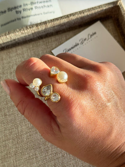 Crystal Pearl Ring