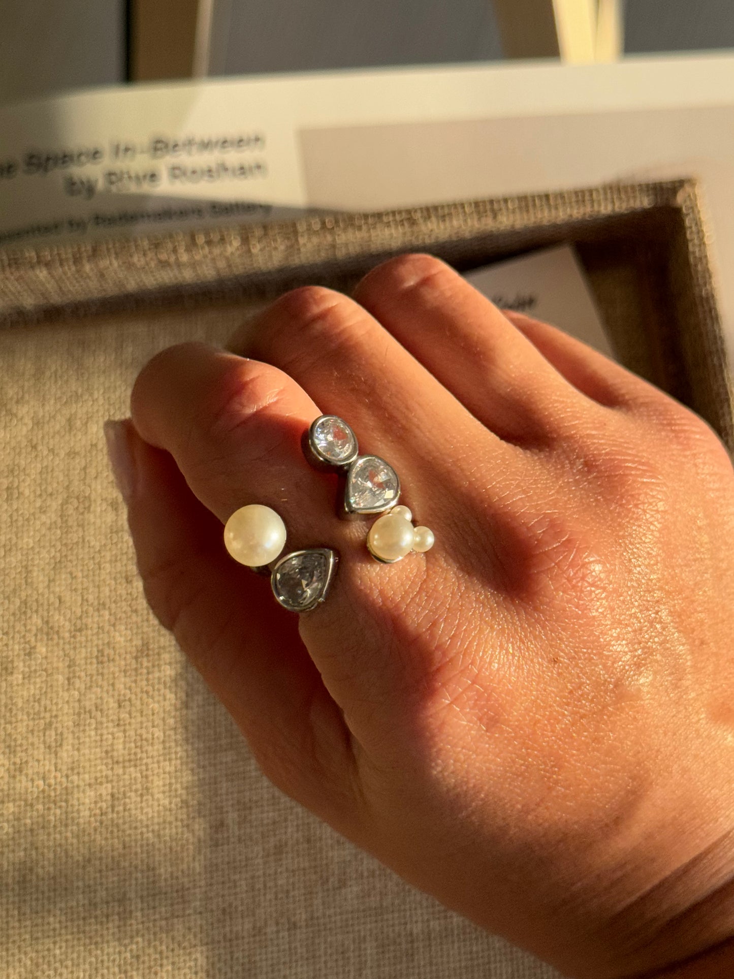 Crystal Pearl Ring