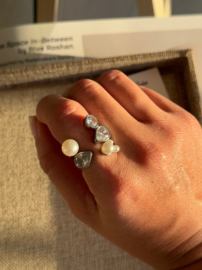 Crystal Pearl Ring