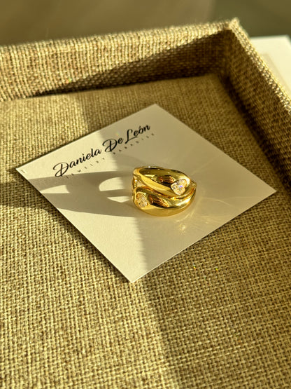 Golden heart ring