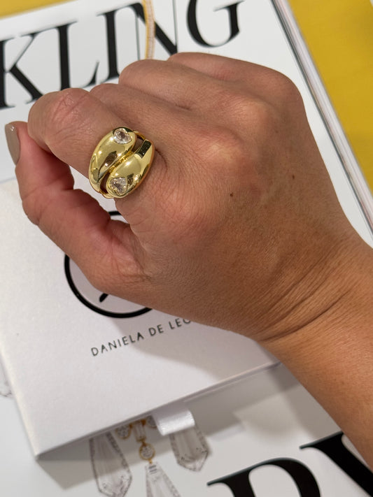 Golden heart ring