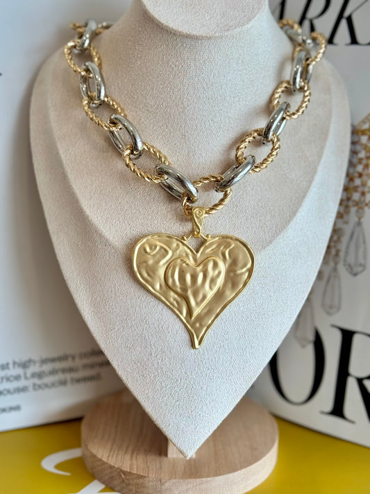 2 en 1 Necklace maxi heart