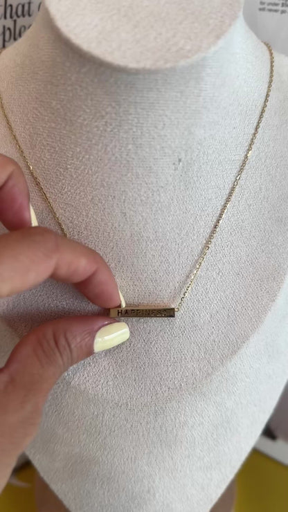 14k gold Love - Happiness- Peace Necklace